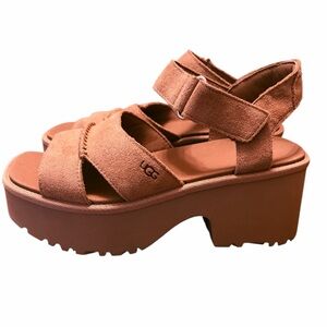 UGG New Heights Platform Sandals Chestnut NWOT Size 7 No Box